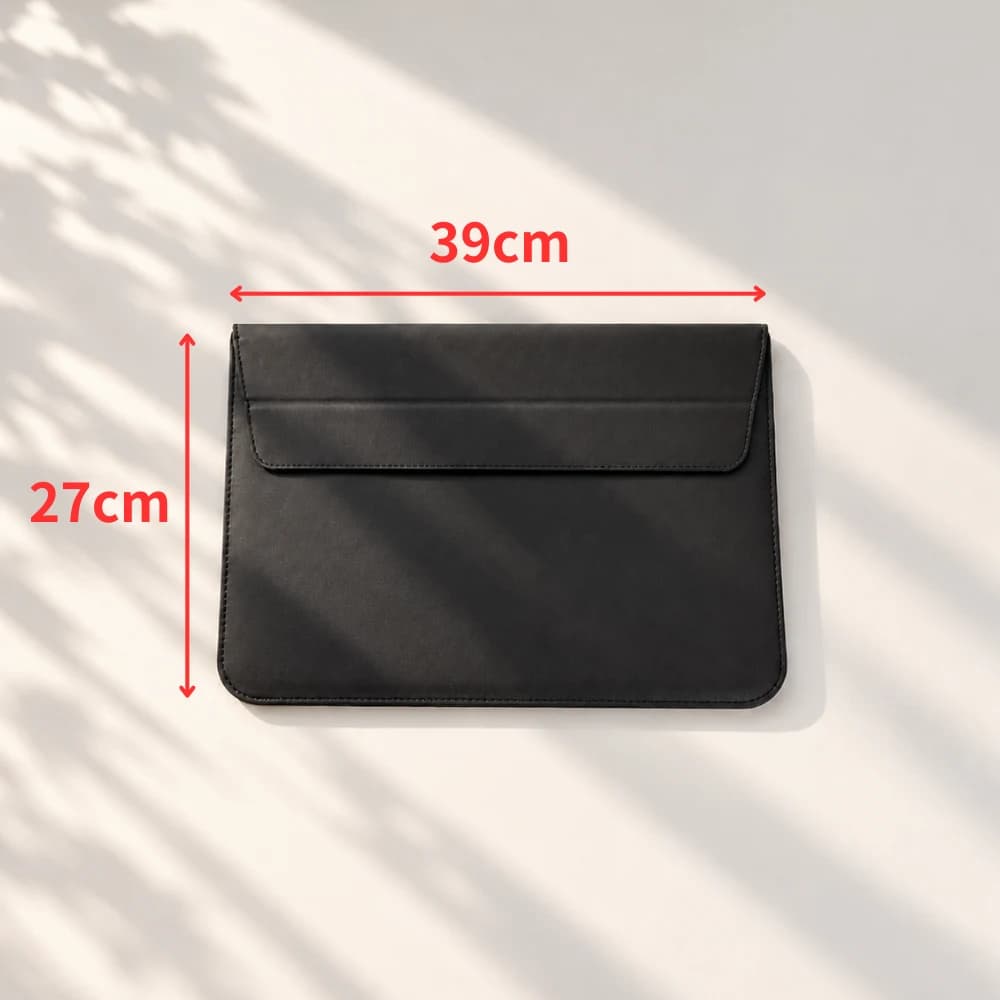 가로 39cm, 세로 27cm인 15.4형 Void Laptop Pouch 실측 안내