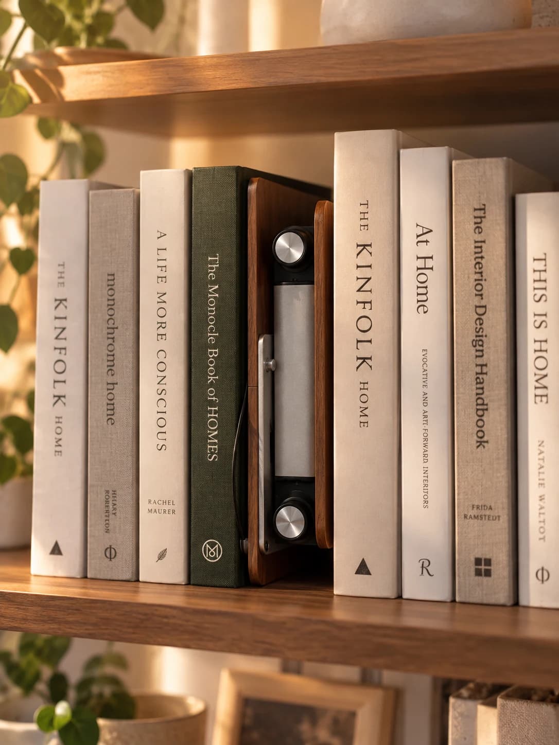 6.5cm 두께로 접어 책 사이에 보관한 Void Book Stand